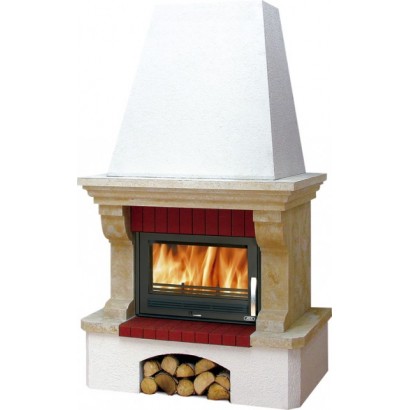 Камин Preston Klasik белый цоколь, балка песчаник_0 Камин Preston Klasik белый цоколь, балка песчаник_0