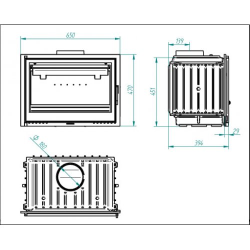 Каминная топка Ferlux C-18 с шибером_2 Каминная топка Ferlux C-18 с шибером_2