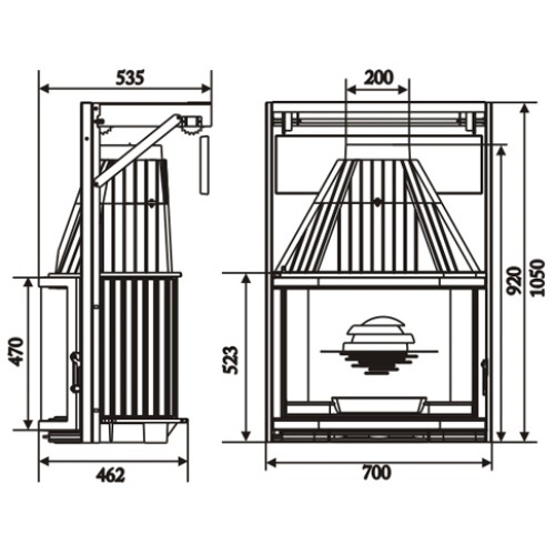 Каминная топка Laudel Prismatique 700 Relevable (призматик контргруз)_1 Каминная топка Laudel Prismatique 700 Relevable (призматик контргруз)_1