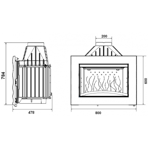 Каминная топка Invicta Decor Onde 800 (Онде 800)_2 Каминная топка Invicta Decor Onde 800 (Онде 800)_2