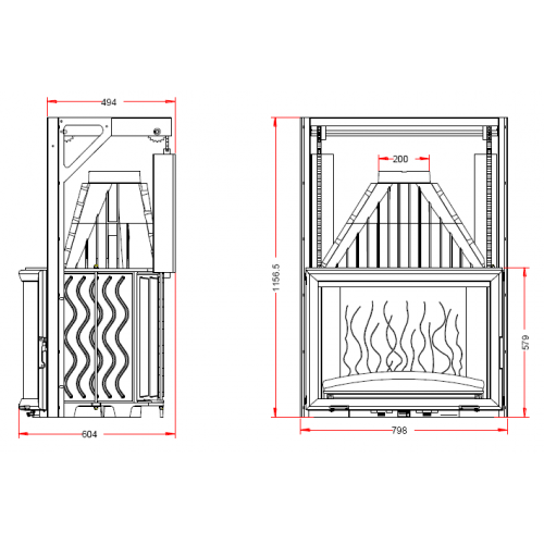 Каминная топка Invicta Panoramic 800 lifting door (Панорамик 800 Контргруз)_2 Каминная топка Invicta Panoramic 800 lifting door (Панорамик 800 Контргруз)_2