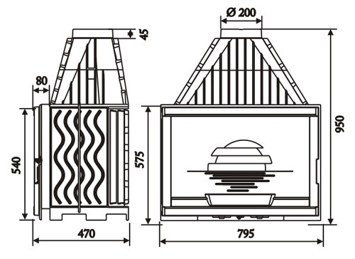 Каминная топка Laudel Grand Vision 800 (гранд визьон)_1 Каминная топка Laudel Grand Vision 800 (гранд визьон)_1