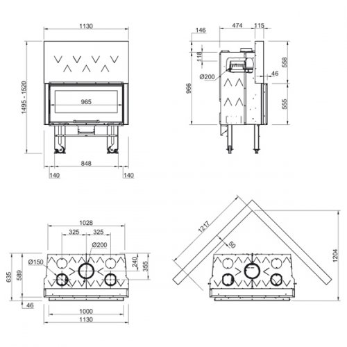 Каминная топка La Nordica Monoblocco 1000 Flat Cristal_1 Каминная топка La Nordica Monoblocco 1000 Flat Cristal_1