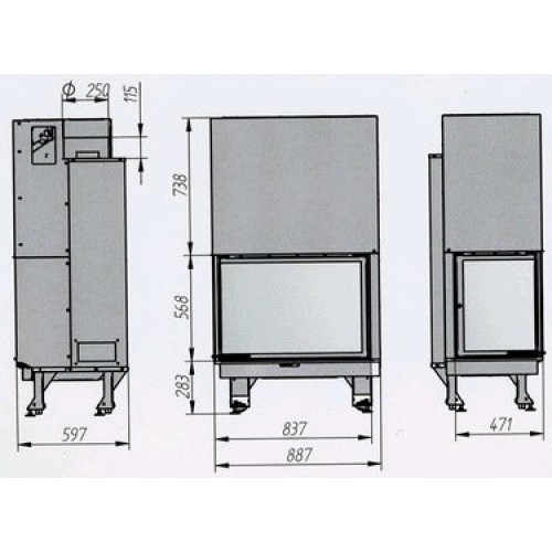 Каминная топка Ferlux Open 800 I / Open 800 D_1 Каминная топка Ferlux Open 800 I / Open 800 D_1