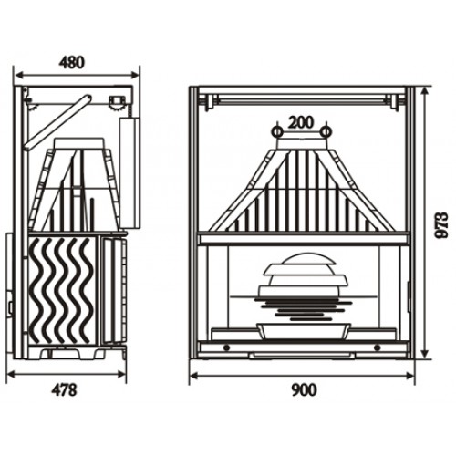 Каминная топка Laudel 900 Arizona Relevable (аризона контргруз)_1 Каминная топка Laudel 900 Arizona Relevable (аризона контргруз)_1