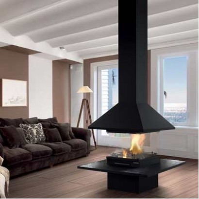 Камин Vulcano, без стекла, сталь, черный (Traforart)_0 Камин Vulcano, без стекла, сталь, черный (Traforart)_0