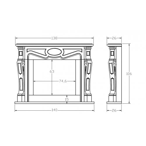 Портал для камина Carmona CM-44_1 Портал для камина Carmona CM-44_1