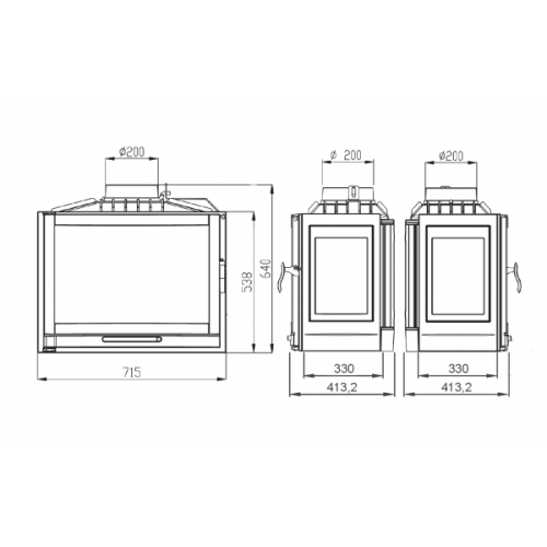 Каминная топка NordFlam Alba Pls 3 Стекла_1 Каминная топка NordFlam Alba Pls 3 Стекла_1