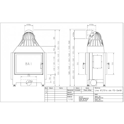 Каминная топка Schmid Lina FD 7351_1 Каминная топка Schmid Lina FD 7351_1