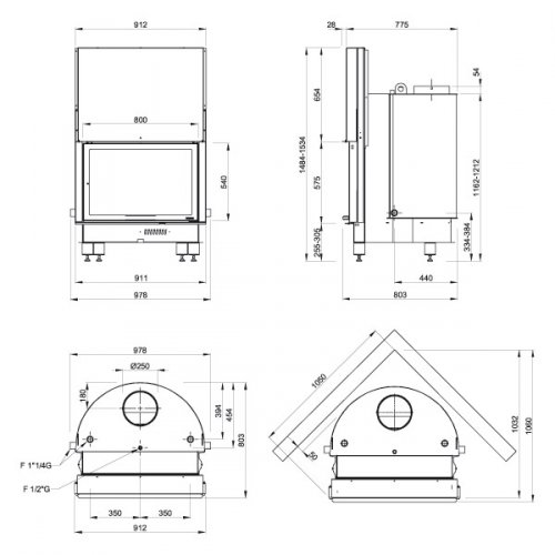Каминная топка La Nordica TermoCamino 800 Piano_2 Каминная топка La Nordica TermoCamino 800 Piano_2