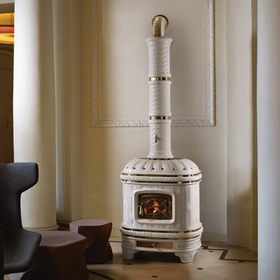 Печь Castellana, white craquele, с колонной (Sergio Leoni)_0 Печь Castellana, white craquele, с колонной (Sergio Leoni)_0