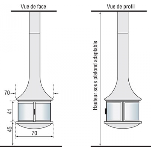Камин JC Bordelet Lea 998 (центральный, с закрытым очагом)_1 Камин JC Bordelet Lea 998 (центральный, с закрытым очагом)_1
