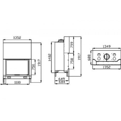Каминная топка Axis AX-F 1400 PC-N BN RT_1 Каминная топка Axis AX-F 1400 PC-N BN RT_1