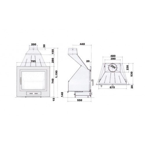 Каминная топка Hergom H02_3 Каминная топка Hergom H02_3