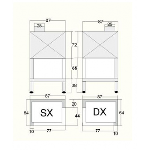 Каминная топка Grilli Caminetti AF2000 81 – SX/DX – VT_1 Каминная топка Grilli Caminetti AF2000 81 – SX/DX – VT_1