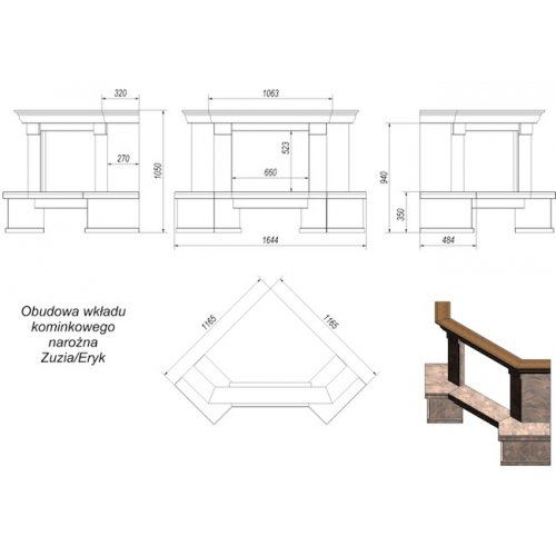 Каминная облицовка Kratki Bella угловая (Zuzia/Eryk)_1 Каминная облицовка Kratki Bella угловая (Zuzia/Eryk)_1