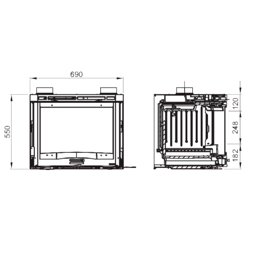 Каминная топка La Nordica Insert 70 Panorama With Fan_1 Каминная топка La Nordica Insert 70 Panorama With Fan_1