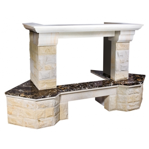 Каминная облицовка MadeIra Aster Emperador Gold_5 Каминная облицовка MadeIra Aster Emperador Gold_5