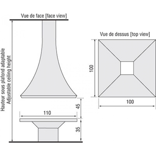 Камин JC Bordelet Julietta 985 centrale 100 (центральный, с открытым очагом)_1 Камин JC Bordelet Julietta 985 centrale 100 (центральный, с открытым очагом)_1