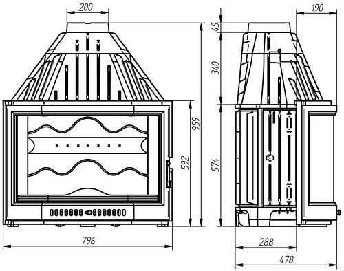 Каминная топка Ferlux 820 Prisma_2 Каминная топка Ferlux 820 Prisma_2
