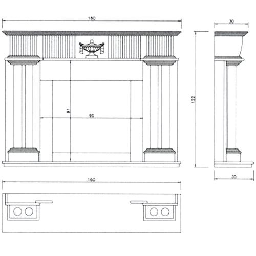 Портал для камина Crumar Durero, Blanco Macael, AX-F 1200_1 Портал для камина Crumar Durero, Blanco Macael, AX-F 1200_1