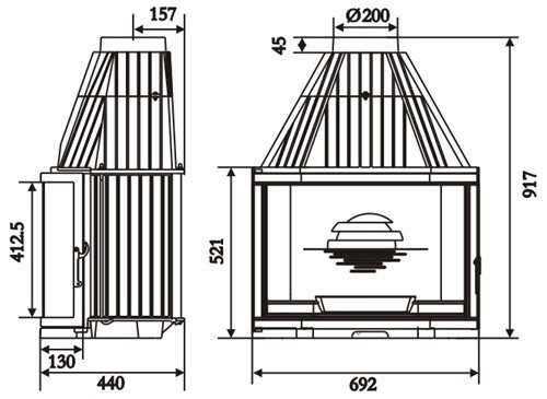 Каминная топка Laudel Prismatique 700 (призматик)_1 Каминная топка Laudel Prismatique 700 (призматик)_1