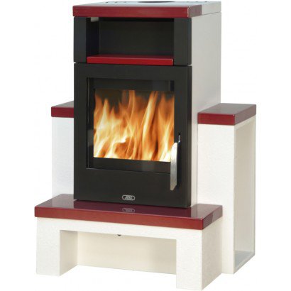 Печь-камин Hamar кафель бордо_0 Печь-камин Hamar кафель бордо_0