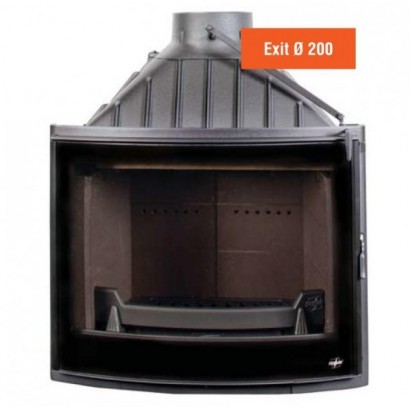 Каминная топка Seguin prestige pano 7 evolution plus - black line (с серыми кирпичами и двойной подачей воздуха)_0 Каминная топка Seguin prestige pano 7 evolution plus - black line (с серыми кирпичами и двойной подачей воздуха)_0