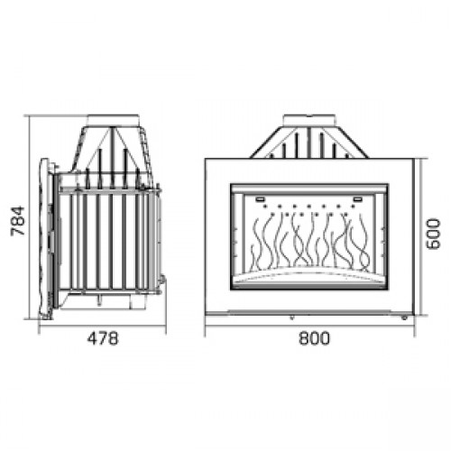 Каминная топка Invicta Decor Onde 800 (Декор Онде 800)_1 Каминная топка Invicta Decor Onde 800 (Декор Онде 800)_1