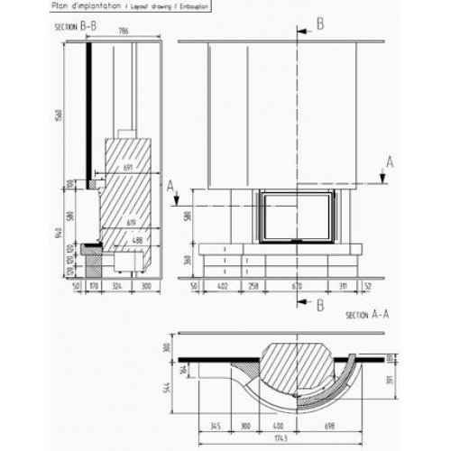 Каминная облицовка Richard Le Droff Oceane_1 Каминная облицовка Richard Le Droff Oceane_1