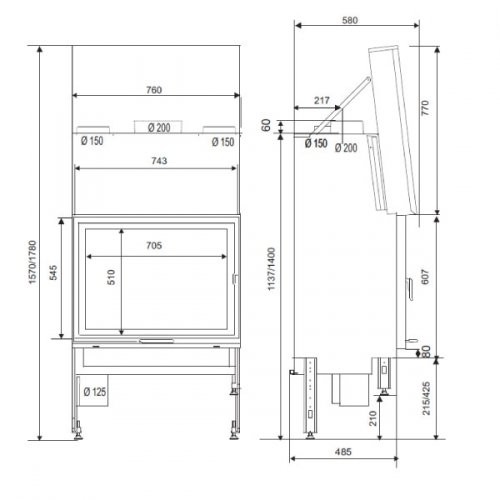 Каминная топка Supra Univers 231 B Pack PB4_1 Каминная топка Supra Univers 231 B Pack PB4_1