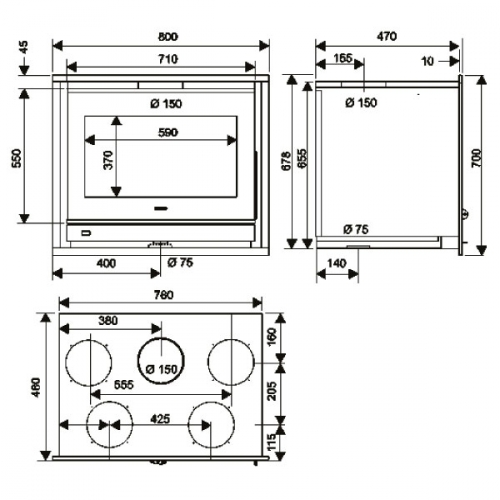 Каминная топка Supra Neo 76 G_1 Каминная топка Supra Neo 76 G_1