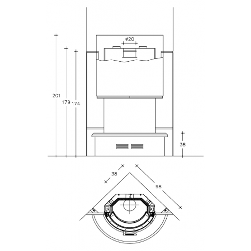 Каминная облицовка Piazzetta Rimini_1 Каминная облицовка Piazzetta Rimini_1