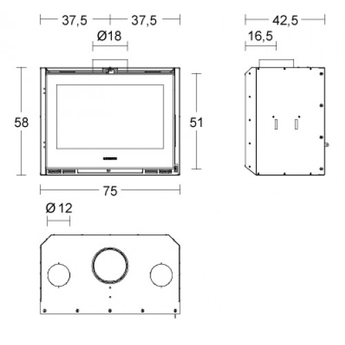 Каминная топка Piazzetta IL 75/58_2 Каминная топка Piazzetta IL 75/58_2
