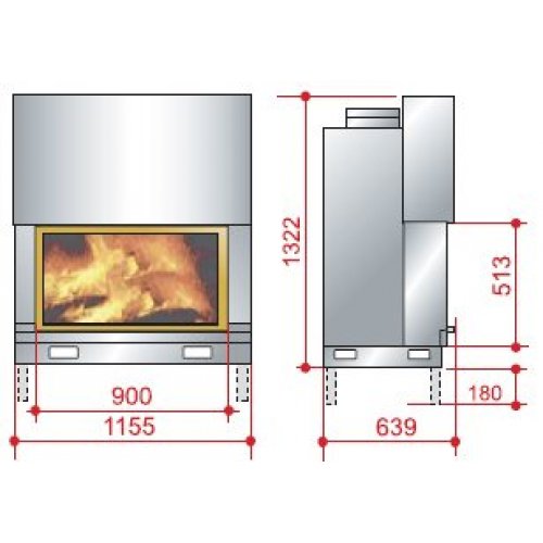 Каминная топка Axis AX H 1200 PC_1 Каминная топка Axis AX H 1200 PC_1
