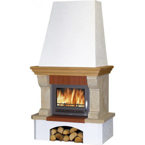 Камин ABX Preston Klasik, белый цоколь (деревянная балка)_0 Камин ABX Preston Klasik, белый цоколь (деревянная балка)_0
