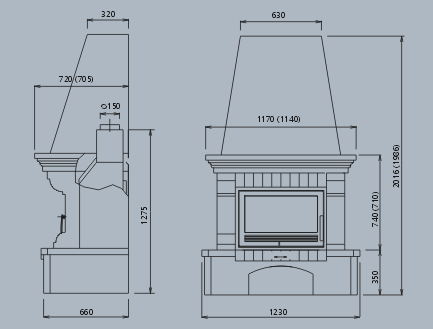 Камин с облицовкой Oxford Klasik_1 Камин с облицовкой Oxford Klasik_1