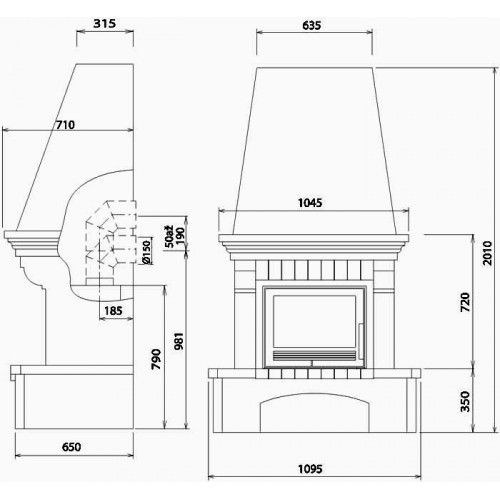 Камин ABX Preston Klasik, белый цоколь (деревянная балка)_1 Камин ABX Preston Klasik, белый цоколь (деревянная балка)_1