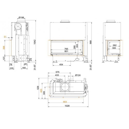 Каминная топка Brunner Architecture-Eck 38/86/36 с левым углом_1 Каминная топка Brunner Architecture-Eck 38/86/36 с левым углом_1