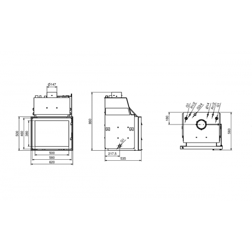 Каминная топка Technical PanAqua 15 kW_1 Каминная топка Technical PanAqua 15 kW_1