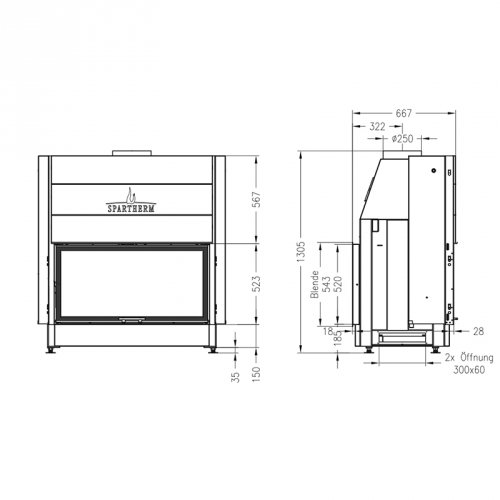 Каминная топка Spartherm Varia B-FDh 4S_1 Каминная топка Spartherm Varia B-FDh 4S_1