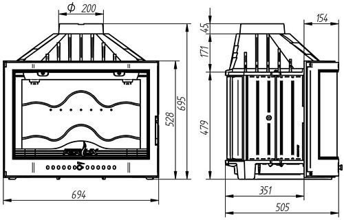 Каминная топка Ferlux 720 Prisma_1 Каминная топка Ferlux 720 Prisma_1