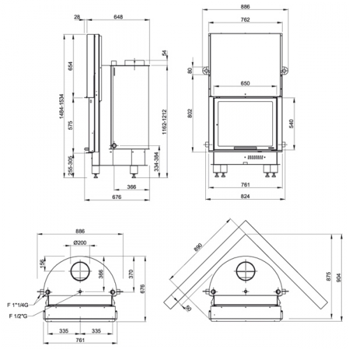 Каминная топка La Nordica TermoCamino 650 Piano_1 Каминная топка La Nordica TermoCamino 650 Piano_1