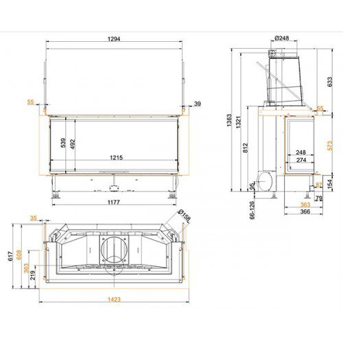 Каминная топка Brunner Panorama 57/25/121/25_1 Каминная топка Brunner Panorama 57/25/121/25_1