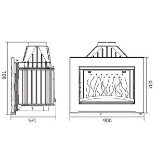 Каминная топка Invicta Decor Onde 900 (Декор Онде 900)_1 Каминная топка Invicta Decor Onde 900 (Декор Онде 900)_1