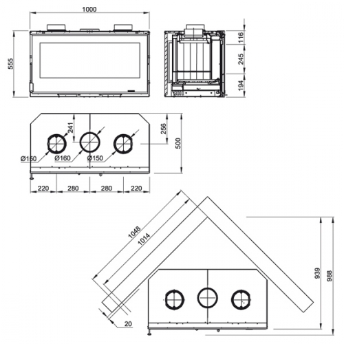Каминная топка La Nordica Insert 100 Crystal Wentylator_2 Каминная топка La Nordica Insert 100 Crystal Wentylator_2