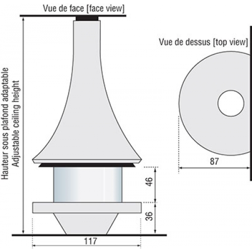 Камин JC Bordelet Eva 992 Zebra (центральный, с открытым очагом)_1 Камин JC Bordelet Eva 992 Zebra (центральный, с открытым очагом)_1