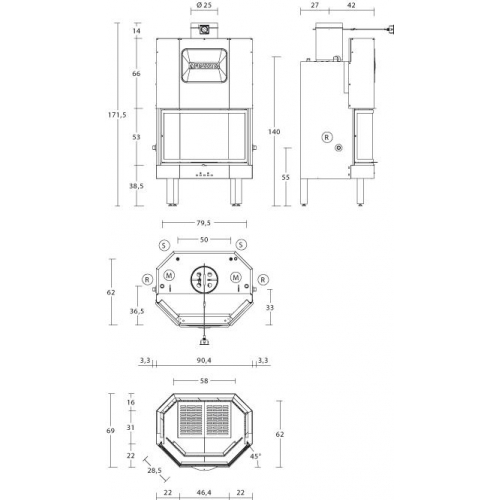 Каминная топка Piazzetta MT 370 VC_2 Каминная топка Piazzetta MT 370 VC_2