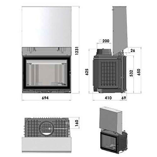 Каминная топка Chazelles C701RVE_1 Каминная топка Chazelles C701RVE_1