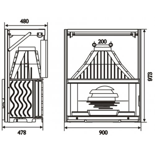 Каминная топка Invicta Grand Vision 900 lifting door (Гранд Визьон 900 контргруз)_1 Каминная топка Invicta Grand Vision 900 lifting door (Гранд Визьон 900 контргруз)_1